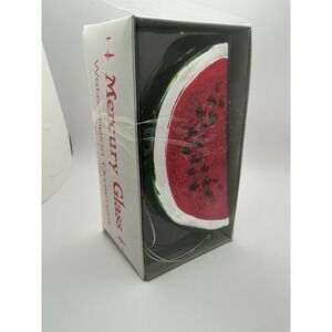 Vintage Dept. 56 Mercury Glass 7.5" Watermelon Christmas Ornament